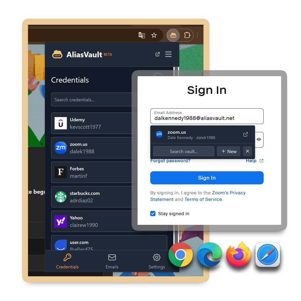 AliasVault Browser Extensions